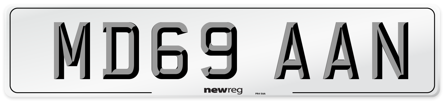 MD69 AAN Number Plate from New Reg